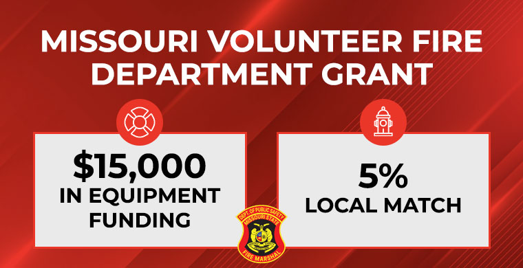 $15,000 Volunteer Fire Department Grants Offered, with a 5% local cash match
